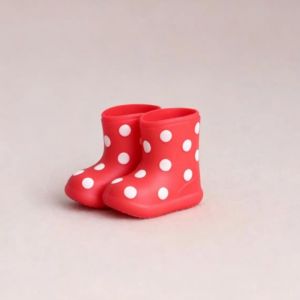 DOWNA Họa tiết chấm bi Giày đi mưa cho búp bê Chống mưa Chống thấm nước Giày bốt tỉ lệ 1/6. Bền bỉ Silicone Giày dép cho búp bê Phù hợp với các dòng sản phẩm Ob24 OB22 ICY Pullip Azone.