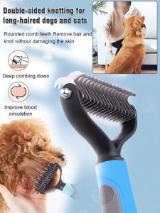 Pet Grooming Brush Pet Comb Stainless Steel Easy Hair Detangling/Cleaning Tool For Home/Pet Owners/Cats Dogs/Quick And Convenient