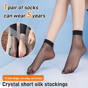 Crystal short socks for women ultrathin antihooking transparent stockings