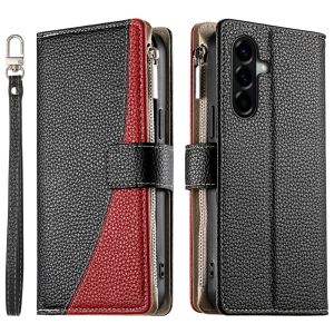 Vỏ Ốp Lật Thời Trang Khe thẻ ví chia màu da từ tính cho Samsung Galaxy A57 A56 A37 A36 A27 A26 A07 A06 A17 A16 5G vỏ điện thoại
