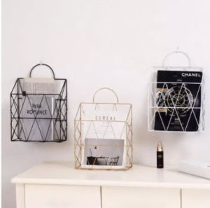 Minimalist Metal Bag Wall Desk Home Decor File Paper Magazine Organizer Storage