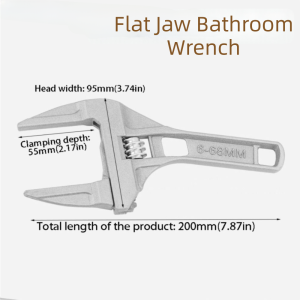 COUPLECOL Aluminum Alloy Adjustable Wrench Multifunctional Large-opening Pipe Wrench Repair Tool Dual-purpose Plumbing Wrench Bathroom Repair