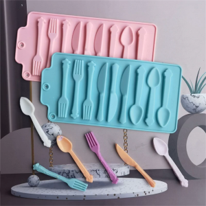 Đường dao nĩa Silicone khuôn bánh Rau Kẹo khuôn bánh quy Sô Cô La khối băng món tráng miệng pháp trang trí bánh