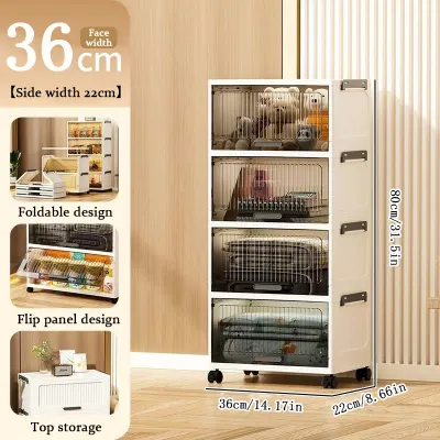 NEARER Storage Cabinet Locker Chest Multifunctional Locker Kitchen Cabinet Storage Box Durabox Plastic With wheels
