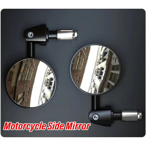 New Pair of Baphomet Premium Bar End Side Mirror Line Art Design Universal Fully Adjustable HD Lens