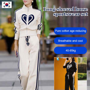 bungee Two Piece Standing Collar Wide Leg Pants Womens Jacket Casual Sweatshirt Thumping Two Piece Female