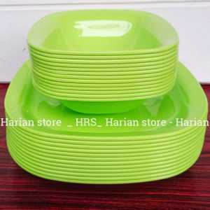 12 pcs piring dan mangkuk CAMPUR (6PIRING 6 MANGKUK) PLASTIK MIKA FOOD GRADE TERLARIS