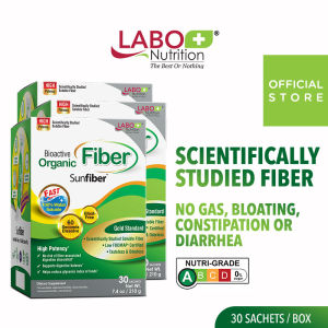 [3 Boxes] LABO Nutrition Bioactive Organic Fiber Bloat-free Sunfiber Supplement for Digestion Bowel Regularity Gut Health Weight Slimming Diarrhea and Constipation No Bloating or Gas • Made in Singapore •  30 Sachets