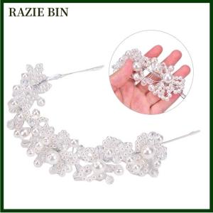 RAZIE BIN Cô Dâu đám cưới Headband pha lê hoa vương miện Vương Miện Ngọc Trai Rhinestone tóc ban nhạc