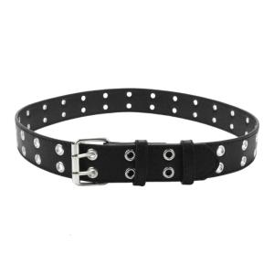 Trendy Punk Style Belt for Girls Metal Buckle and Grommet Detail for Schoolgirls Waist Belly Chain