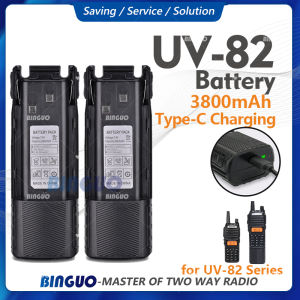 Baofeng Original UV82 Type-C 3800mAh 2PC Walkie Talkie Li-ion Extended Battery Two-Way Radio Enlarge Capacity COD