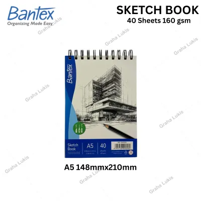 BANTEX SKETCHBOOK SPIRAL 160GSM 40LEMBAR A3 / A4 / A5 - BUKU SKETSA