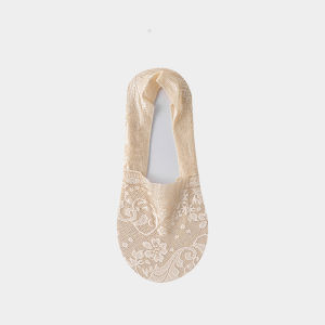[Free Shipping] WomenS Lace Socks Non-Slip No-Show Pure Cotton Sole Summer Thin Low-Cut Ice Silk Invisible Silicone High-Heel Socks Trendy On
