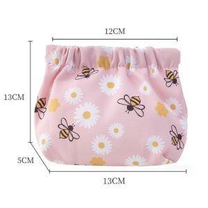 Cartoon Mini Shrapnel Printed Lipstick Bag Storage Bag Keys Coins Makeup Bag Portable Earphone Storage Bag Mini Coin Purse Lipstick Cosmetic Bag