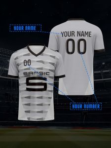 Jeans Fritz Custom 3D Print White Grey Geometric Samsic Soccer Jersey Sporty Style Football Shirt for Men Women Training Match with Fast Delivery Cod Free Shipping High Quality Breathable Soft Touch Comfort Fit