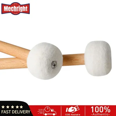 Mechright 1 cặp dùi trống vồ có tay cầm bằng gỗ cho nhạc cụ gõ màu trắng