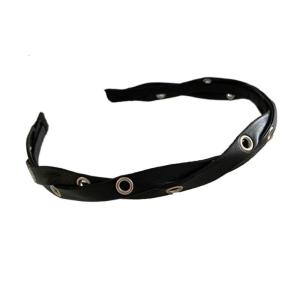 Twisted PU Leather Headbands Elastic Woman Makeup Headband Exaggerated Adjustable Rock Punk Style Hairband Anti-Slip