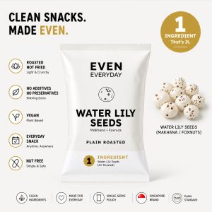 Even Everyday I Water Lily Seeds I Plain Roasted Snack | 1 Ingredient | Makhana Foxnut | Single Serve Pack I Singapore I Clean Crunchy Snack I Low Calorie Food