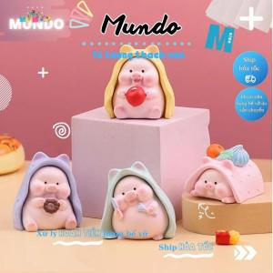 Tô Tượng Thạch Cao M 019 4 Tượng Tiệc Ngủ Nhà Lợn Size M Tượng Thạch Cao MUNDO