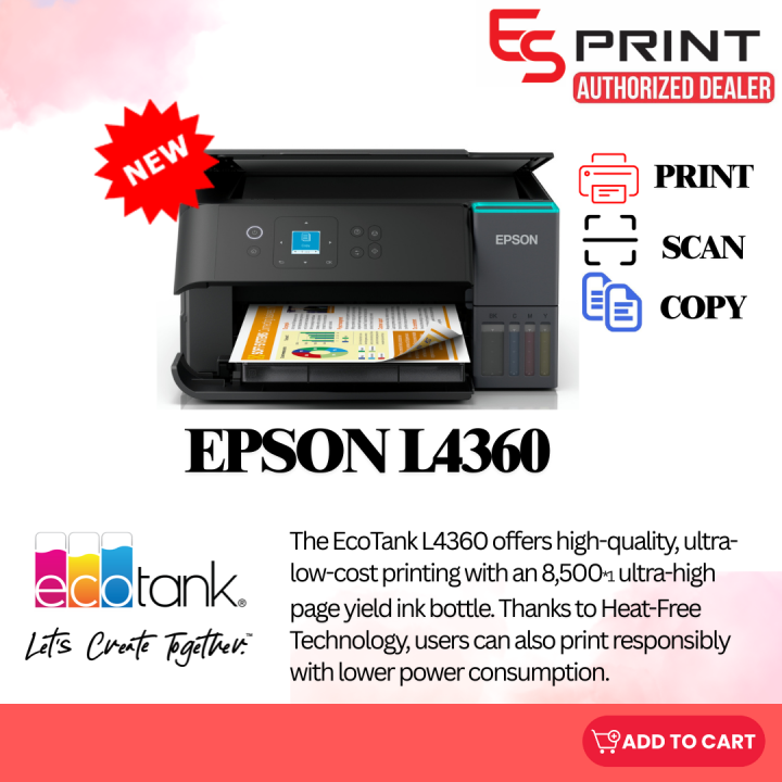 [ES Print] Epson EcoTank L4360 A4 Wi-Fi Duplex All-in-One Ink Tank ...