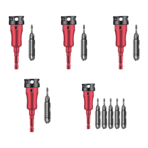Multifunction Countersink Set with Adjustable Depth Stop Converts to 45 Degree Chamfer for Various Materials
