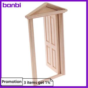 banbi 1:12 Dollhouse Miniature Simulation DIY Wooden Spire Door Furniture Accessories
