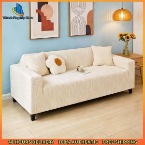 Vktech Warm Sofa Couch Cover with Pillowcase Jacquard Couch Slip Cover Machine Washable for Kids Pets Friendly Home Decor