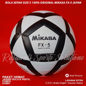 Bola Sepak Original MIKASA FT-5 FX5 JAPAN Approved Hitam Putih