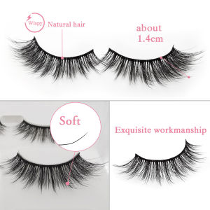 SHIDISHANGPIN False Eyelashes 4Pcs Natural Long 3D Mink Lashes False Eye Lashes Extension Hand Made Full Strip Lashes
