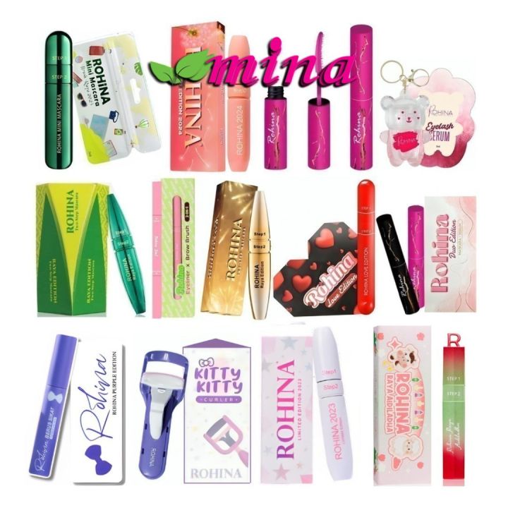 ROHINA #M 2025 2024 Berus Sikat Mini Raya Gold Pink Eyeliner Maskara Brush Eyelash Serum Bear Love Aidiladha