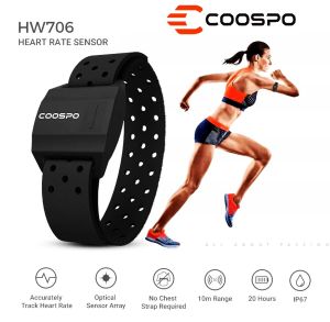 Cảm Biến Nhịp Tim Đeo Tay Coospo HW706 HRM ANT+ BLE5.0 IPX67 Tương Thích Garmin Bryton IGPSPORT Coosporide Opendrider