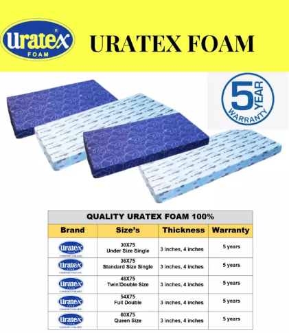 ORIGINAL URATEX Foam with Cover 3inches Thick 100 ORIGINAL 30x75 36x75 42x75 48x75 54x75 60x75 Lazada Lazada PH