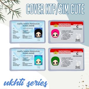 Cover Pelindung Kartu Identitas KTP SIM Karakter Kartun Wanita Hijab Ukthy Ukhti
