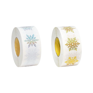 Rõ ràng Hình dán trang trí món quà giáng sinh Miếng dán hình bông tuyết phong bì con dấu nhãn giáng sinh cho trang trí thủ công