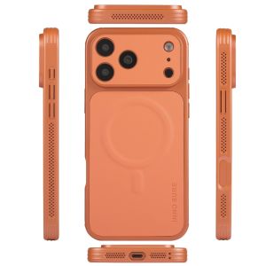 Heat Dissipation Edge Modern Leather Case Compatible with iPhone 17 16 15 14 13 Pro Max 18 Pro Max Leather Magsafe Charging Compatible Phone Case for iPhone 17 Pro Max