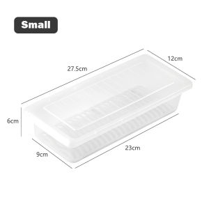 Freezer Food Storage Box Kitchen Rectangle Refrigerator Fridge Organizer Drain Stackable Container Bekas Peti Sejuk 沥水保鲜冰箱冷冻收纳盒