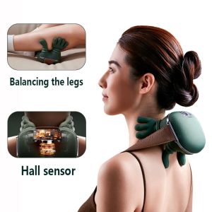 Neck Shoulder Massager Shiatsu Kneading with Heat Portable Rechargeable Cervical Massager for Neck Back Leg Relief