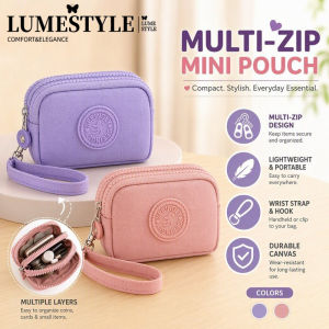 Koreanong Estilo Na Canvas Pitaka Ng Barya Multi Zipper Mini Makeup Pouch Card Holder May Wrist