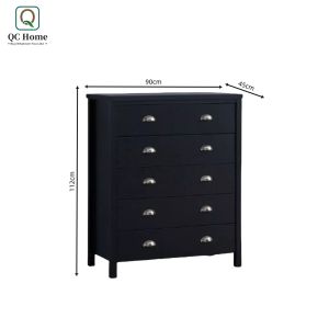 QC Home 5 tier Drawer Chest cabinet storage almari baju wardrobe kabinet laci bilik safari