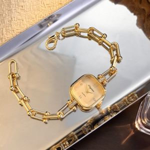 AKZDXE U-Shape Clasp Design Bracelet Watch Elegant Square Ladies Watch Luxury Wristwatch