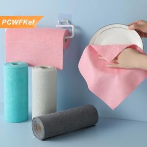 【PCWFKef】 1 cuộn 20 chiếc khăn lau sợi nhỏ Khăn lau không xơ có thể tái sử dụng cho nhà bếp khăn bếp siêu thấm khô nhanh