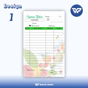 nota toko buah dan sayuran full collor gratis design ukuran 1/4 folio 1 ply dan 2 ply