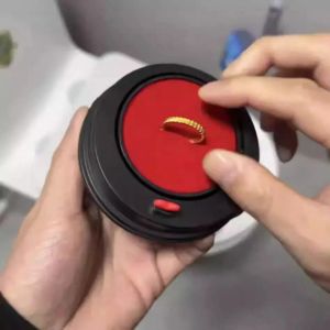 ZGNAY MALL Modern Style First Cup of Milk Tea Creative Ring Box Rotating Storage Jewelry Packaging Box Jewelry Organizer Romantic Couple Surprise Declaration Gift Girls Heart
