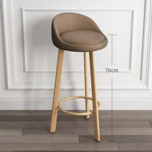 Homelife Modern Backrest Bar Chair High Chair Dining Chair Metal Stool Upholstered Bar Chair Cotton Linen Upholstered