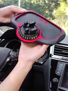 Car Dashmat 360 Phone Holder Mount Phone Number Display Rubber Anti Slip Getah Dashboard Kereta
