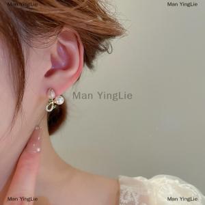 [COD] Man YingLie 1Pair Minimalist Earrings For Women Temperament Fashion Rhinestone Flower Stud Earrings Party Wedding Jewelry