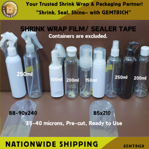 200pcs Shrink Wrap Film Shrinkable Plastic Sealer for Trigger Flip Cap & Spray Bottle Container