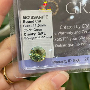 Moissanite nhân tạo Mỹ 8-15li kiểm định GRA Kim cương moissanite nhân tạo tròn màu Xanh 58giác cắt phôi gốc Đá moissannite USA - KIM LỘC PHÁT HM58X