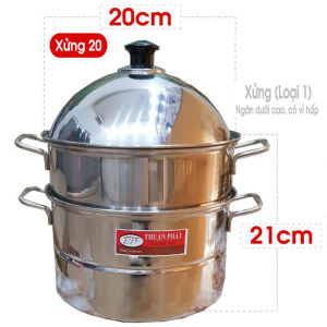 Bộ xửng hấp inox cao cấp nắp inox dùng được mọi loại bếp /Size : 20cm 24 cm 28 cm32cm36cm