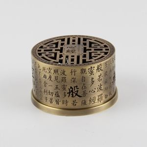 Exquisite Heart Sutra (心经) Wordings Design Incense Burner Copper Plating Stove Holder 中式古典圆形心经香炉 檀香炉家用室内精雕镂空盘香禅意熏香炉